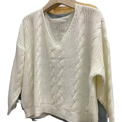 China Custom Deep Twist Woven Texture Women's Anti-Wrinkle Factory V-Neckline Knitwear for sale