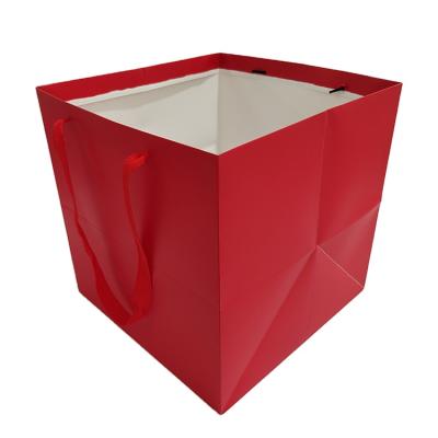 China Wholesale Price Recyclable Red Party Square Cake Bag Thickened Reusable Tote Bag for sale