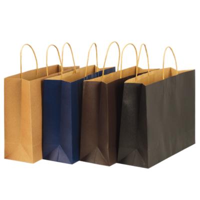 China Recyclable Universal Bestseller Color Kraft Paper Bag Custom Gift Packaging Tote Takeaway Bag for sale