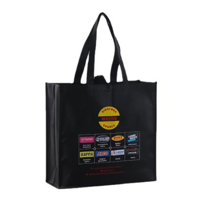 China Customized cheap black reusable non woven standard eco grocery fabric customer BIODEGRADABLE tote bag for sale