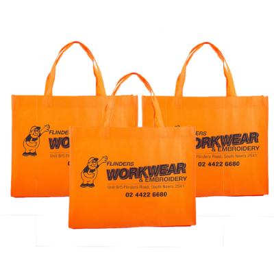 China BIODEGRADABLE yellow new product nonwoven takeaway packaging bag with printed letters food packaging bag for sale