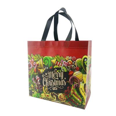 China New Product Christmas Theme Shopping Bag Large Capacity Folding Nonwoven Printed Tote Bag for sale