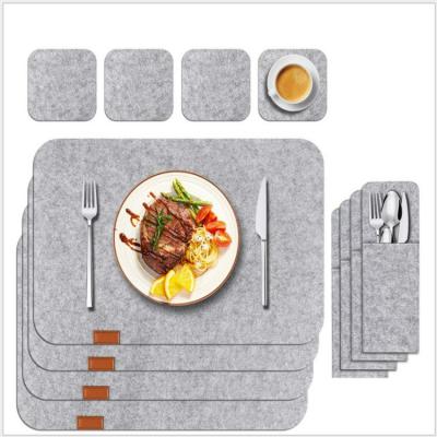 China 3 Piece Felt Place Mat Table Set Western Table Insulation Pad Viable Custom Wholesale Rug Mat Insulation Pad for sale