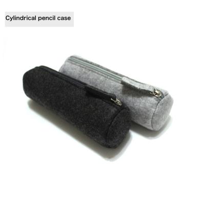 China Factory Direct Felt Cylindrical Bag Eco-Friendly Gift Pencil Storage Pen Multifunctional Simple Zipper Type Bag Can Be Customized for sale