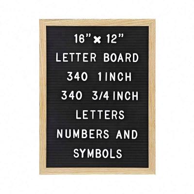 China Europe Customized Wood Frame With Changeable Felt Letter Board Letter Board for sale