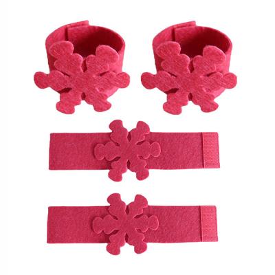 China 4PCS Viable/Delicate Felt Holder Set Ring Napkin Buckle Table Decor Cloth Christmas Snowflake Napkin for sale