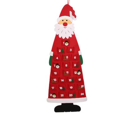 China Christmas Deoration Felt Jewelry Santa Claus Calendar Christmas Decoration Indoor Ornaments Creative Pendant Kids Puzzle DIY Christmas Tree for sale