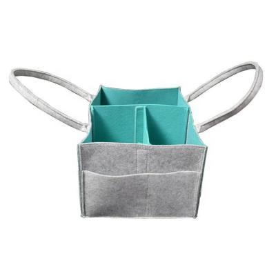 China Universal Cloth Bag Organizer Gray Felt Baby Diaper Caddy Diaper Caddy Organizer For Storage for sale