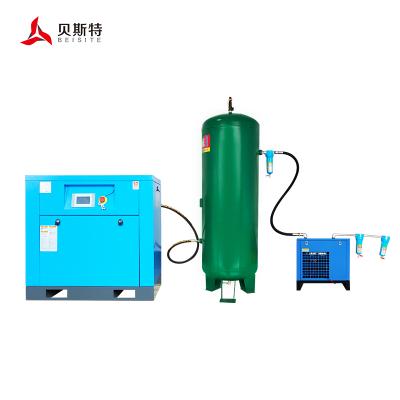 China Hot Sales 7.5kw 15kw 22KW Lubricated Screw Air Compressor Screw Compressor with Air and Air Dryer Tank Screw Compressor for sale