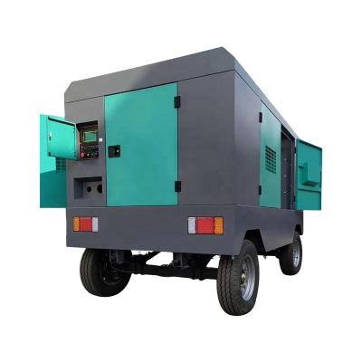 China 37kw 300 helm portable screw oil lubricated diesel portable air compressor with high quality for sale