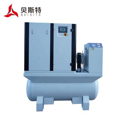 China Lubricated Porcelain Inline Rotary Screw Compressor 7.5kw 11kw 15kw 22kw Compact Screw Air Compressor for sale