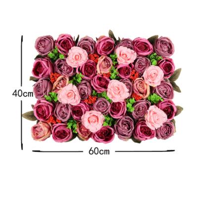 China 3D Rose Wedding Decoration Artificial Flower Wall floral home decorative silk wedding decoration popular for wedding decoration for sale