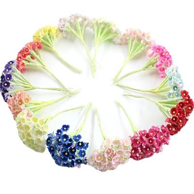 China New Style Artificial Flower Chrysanthemum Wedding Home Decor Small With Rod Flower Head Ornaments Accessories DIY Garland Accessories for sale