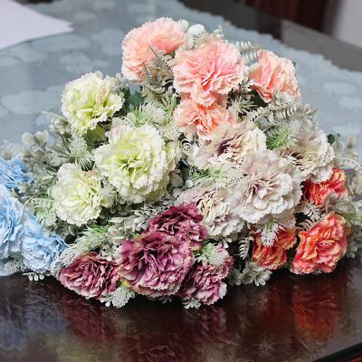 China Silk +plastic decoration antic flowers soap synthetic loose carnation vintage artificial carnations for wedding decoration for sale