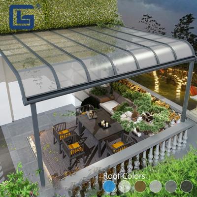 China Windproof China Made Waterproof Sun Protection Cover Outdoor Patio Umbrella Polycarbonate Tent Awning for sale