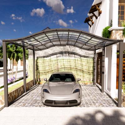 China Custom Garden Parking Garages Polycarbonate Carport For Car Parking Frame Aluminum Carport for sale