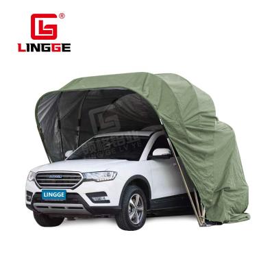 China Easy Setup Metal Frame Parking Tent Car Thrown Portable Folding Easy Garage Use Car Shelther Cloth Parking Tent for sale