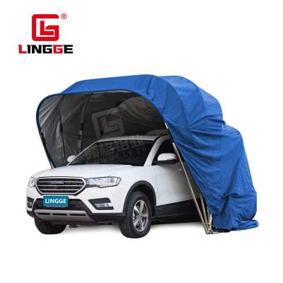 China Easy Installation Fabric Garage Tent Waterproof Outdoor Galvanized Oxford Fabric Car Awning Pipe Garage Canopies Parking Tent for sale