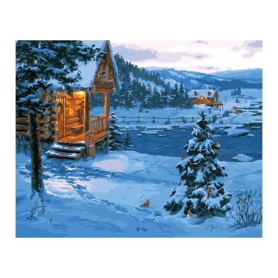 China Eco-friendly Recyclable Materials Snow Landscape Canvas Painting By Numbers Wall Paintings Canvas Art Home Decorative for sale