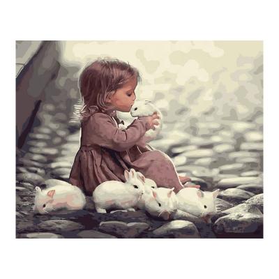 China Creative Cute Painting Canvas Little Girl Canvas Wall Art Prints Paint Art for sale