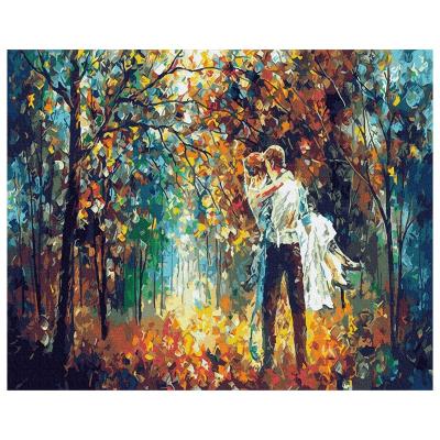 China Eco-friendly Recyclable Materials Lovely Couple Decoration Art Painting, Adult DIY Painting By Numbers, 40*50 Portrait Non-fading Painting for sale