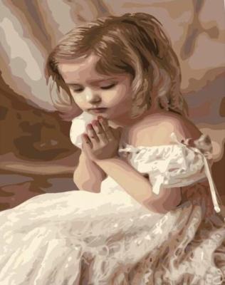 China Abstract Painting By Numbers Kit Little Girl Photo Angel Picture Design Factory New Design GX6961 for sale