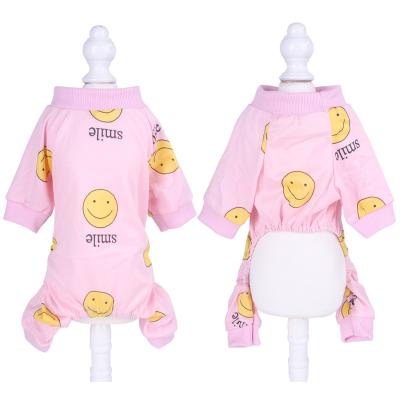 China Sustainable Wholesale Soft Dots Small Dog Wear Pet Clothes Dog Sleep Clothes Pet Pajamas for sale