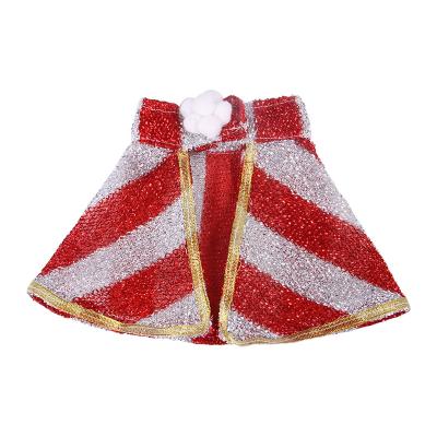 China Viable Costume Pet Christmas Poncho Cape with Santa Claus Cloak Hat for Cats and Dogs Red for sale