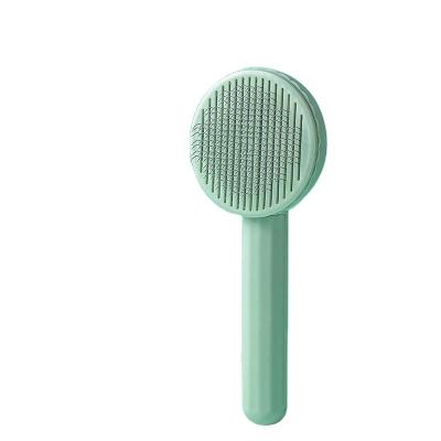 China Viable Wholesale Dog Cat Hair Removal Brush Comb Pet Self Cleaning Slicker Brush Comb for sale