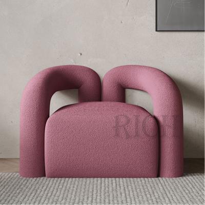 China Modular Armchair Lounge Upholstery Lounge Chair Fabric Accent Armchair Fabric Sheepskin Pink Armchair for sale