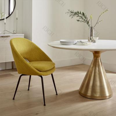 China Mid Century Chair Contemporary Kitchen Restaurant And Dining Room Upholstered Dining Chairs Modern Dining Chairs Stainless Steel Gold Legs for sale