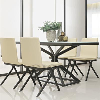 China Fixed Italian Black Wood Bistro Dining Chairs Wooden Cross Leg Dining Chair Modern Elegant Wood Dining Chair for sale