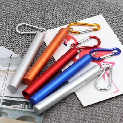 China Sustainable Hot Sale Telescopic Collapsible Metal Reusable Amazon Stainless Steel Portable Straws for sale