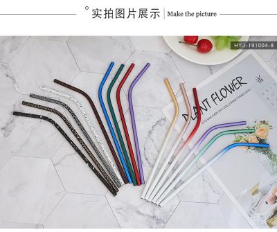 China Sustainable Spray Paint Gradient Customized Colored Multistandard Stainless Steel Drinking Straw for sale