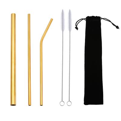 China Reusable Gold Red Green Copper Purple Stainless Steel Colorful Metal Eco - Friendly Colorful Black Straw for sale