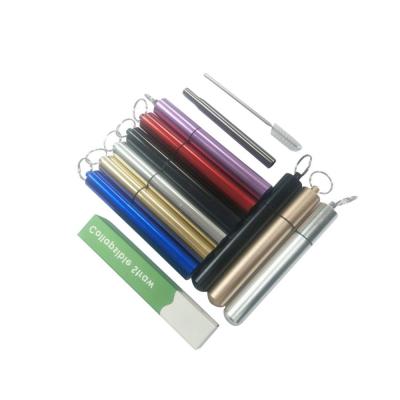 China Eco - Friendly Reusable Portable Collapsible Folding Drinking Straw Sustainable Stainless Steel for sale