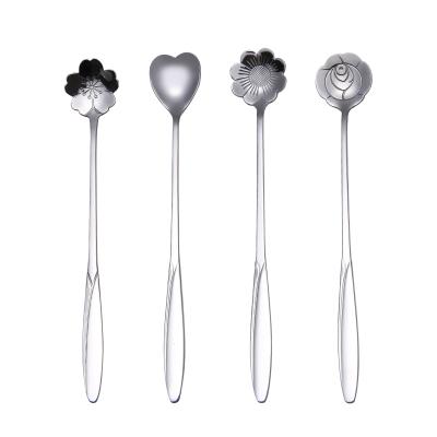 China Japanese style spoon stainless steel ice cream viable creative mixing teaspoon for sale