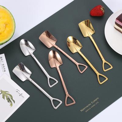 China Viable Teaspoon Teaspoon Colorful Gold Plated 304 Stainless Steel Tableware Teaspoon Mixing Spoon for sale