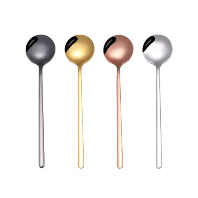 China Sustainable Stylish Multicolor Gold Plated Stainless Steel Teaspoon Teaspoon for sale