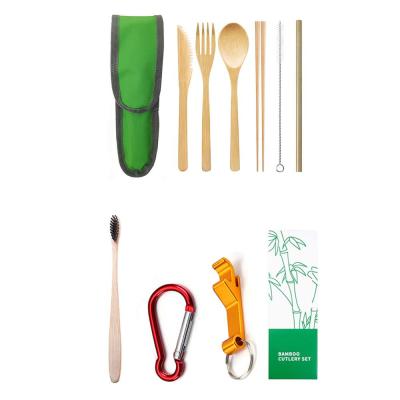 China Eco-Frendly Disposable Portable Outdoor Bamboo Cutlery Set for sale