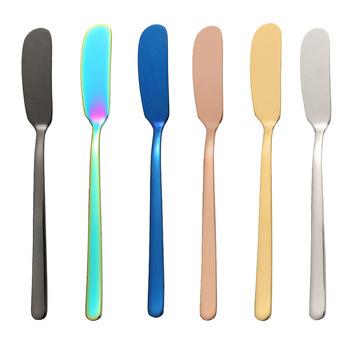 China New disposable! ! ! Food Grade Bread Butter Knife Colorful Titanium Clad Butter Spreader for sale