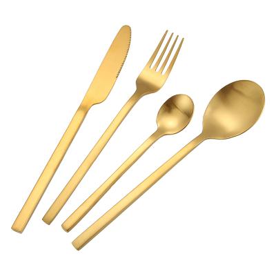 China Sustainable Western Dinnerware Reusable Stainless Steel Cutlery Set With Knife Fork Spoon for sale