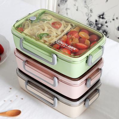 China Disposable Eco-friendly Bamboo Fiber Personalized PP Plastic Stackable Reusable Bento Lunch Box For Kids for sale