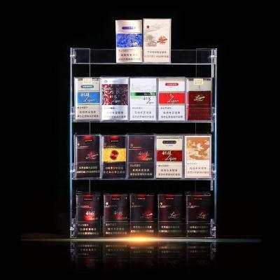 China Flat pack for easy carry flat pack cigarette tobacco wall custom clear acrylic display case for sale