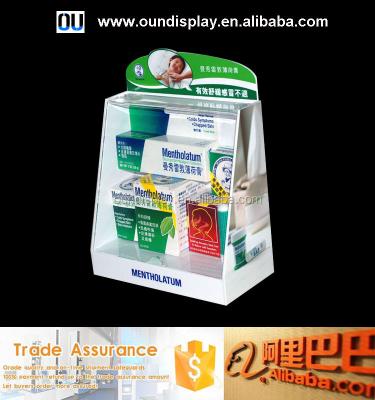 China Pharmacy Drug With Clear Lid In Storage Bank Desktop Pharmacy Display Acrylic Storage Box Locking Drug Display Stand for sale