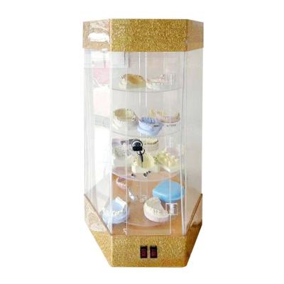 China Rotating Through The Door Electric Lockable Dental Study Model Display Acrylic Dental Teeth Model Display for sale