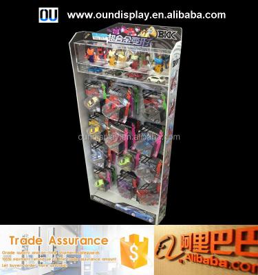 China Train Model Showcases 12 Hook Lower Brackets & Upper Acrylic Toy Chest Car Countertop Shop Lego Minifigures Toy Racks for sale