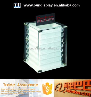 China Lockable 4 Door With Rotating Zippo Lighter Frame Plexiglass Interior Custom Acrylic Lighter Holder Stand Display Cases for sale