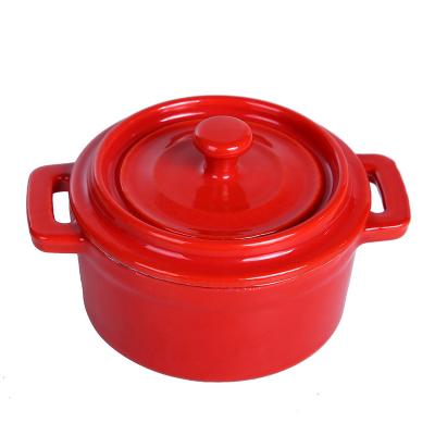 China Sustainable Cookware Enameled Cast Iron Casserole Pot 10cm Mini Casserole Cast Iron Enamel Pot for sale