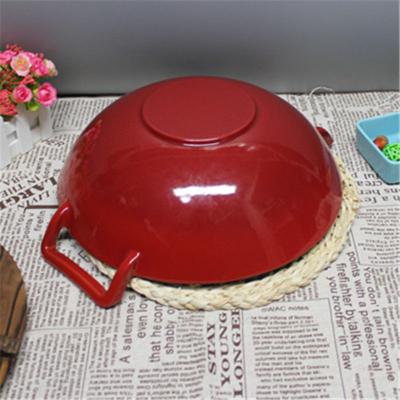 China New Arrival Large Sustainable Cast Iron Wok With Two Assist Handle for sale